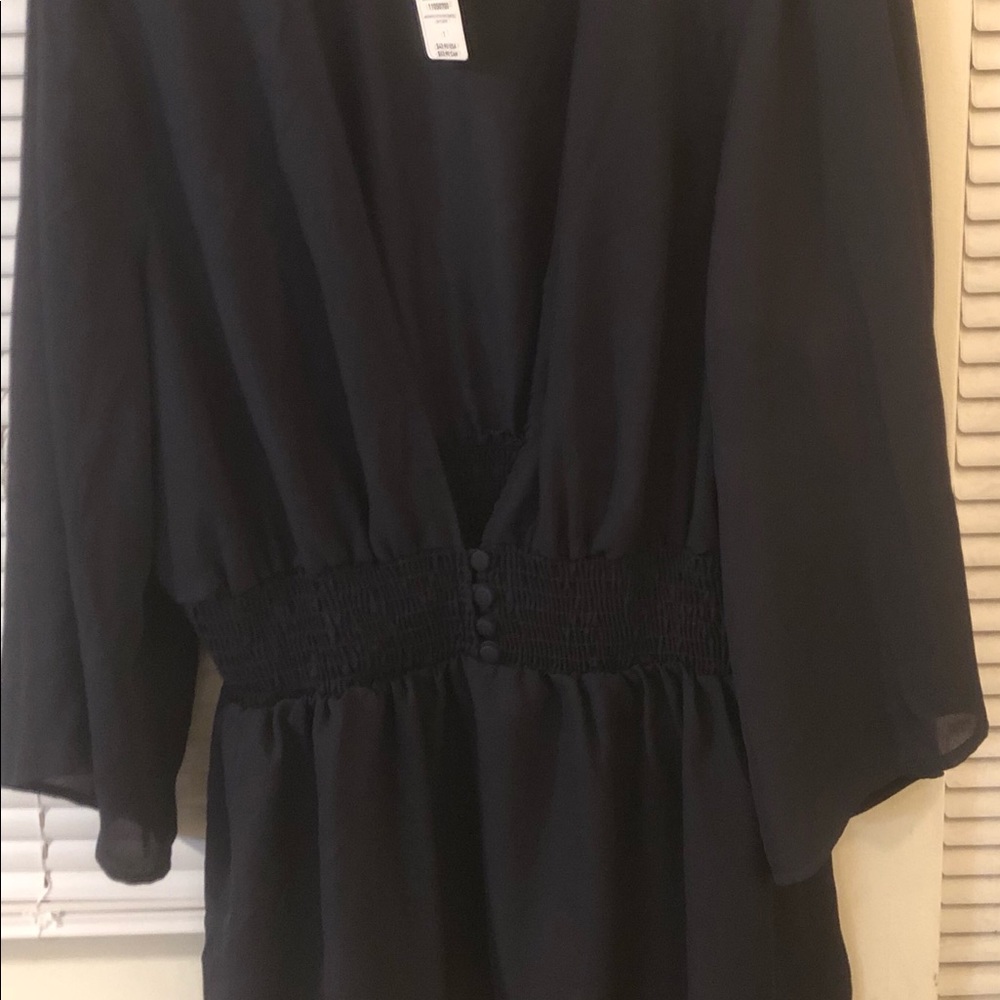 NWT Torrid Deep V Cut Navy Top